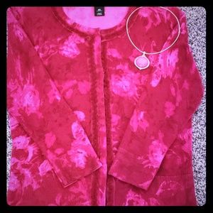 Rose Ruffle Front Cardigan